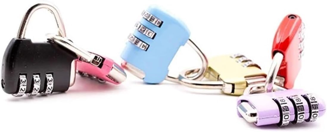 Pink Mini 3-Digit Combination Padlock - Zinc Alloy Security Lock for Lockers, Luggage, Travel Bags, Backpacks, and Small Storage Containers - Resettable and Colorful