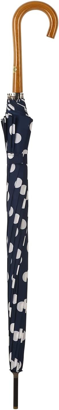 Agaric Classic Wooden Hook Handle J Stick Umbrella Auto Open Windproof Umbrella for Women (Navy Blue)