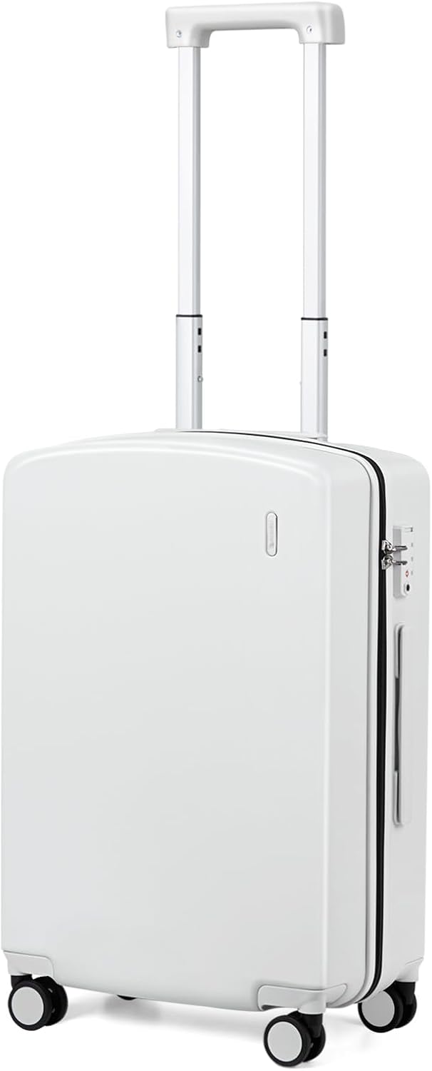Hanke Hardside Carry-On Luggage 22x14x9 Airline Approved, 20 Inch Hard Shell Suitcases with Spinner Wheels, PC Hardshell Small Rolling Suitcase for Women Men with Tsa Lock(Smoke White)