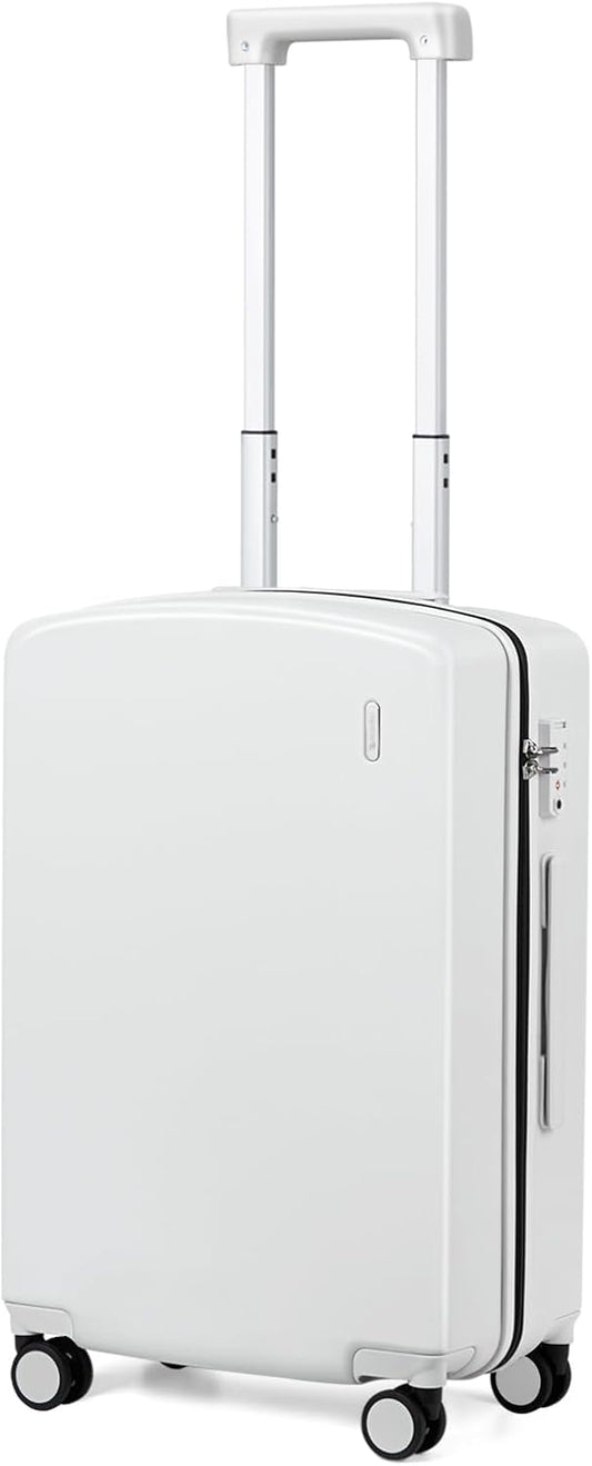Hanke Hardside Carry-On Luggage 22x14x9 Airline Approved, 20 Inch Hard Shell Suitcases with Spinner Wheels, PC Hardshell Small Rolling Suitcase for Women Men with Tsa Lock(Smoke White)