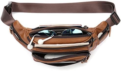 Leather Fanny Pack Waist Bag for Men Women Outdoor Travel Hiking Camping Walking Running Hip Bum