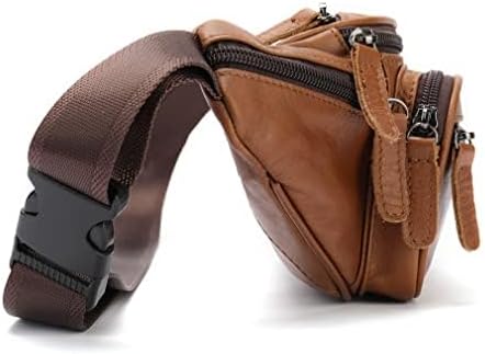 Leather Fanny Pack Waist Bag for Men Women Outdoor Travel Hiking Camping Walking Running Hip Bum