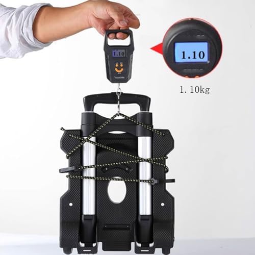 Lightweight Portable Luggage Trolley, Foldable Aluminum Rolling Cart, Travel Hand Truck with Dual Wheels, Ideal for Home & Travel Use