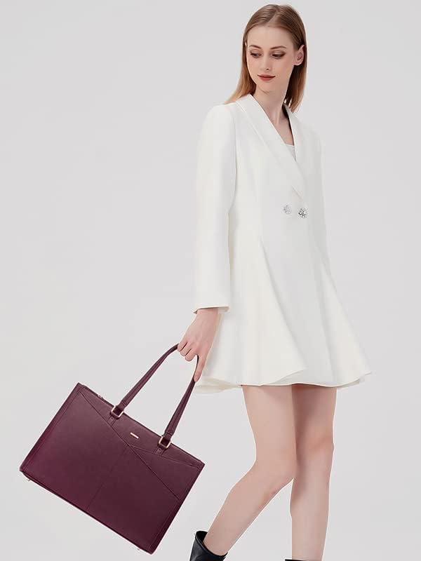 LOVEVOOK Laptop Tote Bag for Women 15.6 Inch Waterproof Leather Computer Bags Women Business Office