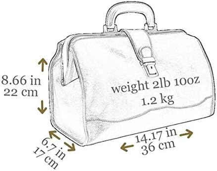 Time Resistance Leather Doctor Bag - Italian Handmade Medical Bag - Vintage Style Handbag - Real Leather Briefcase