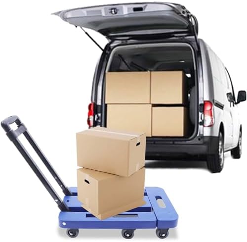 Lightweight Folding Luggage Cart - Portable Hand Truck with Extendable Base for Easy Carrying, Travel, and Office Use - Ideal Moving Trolley for Convenient Transport