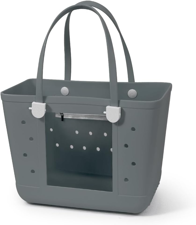 Rubber Beach Bags with Visual Window, Extra Large Waterproof Sandproof Rubber Tote Bag for Pool,Boat & Travel