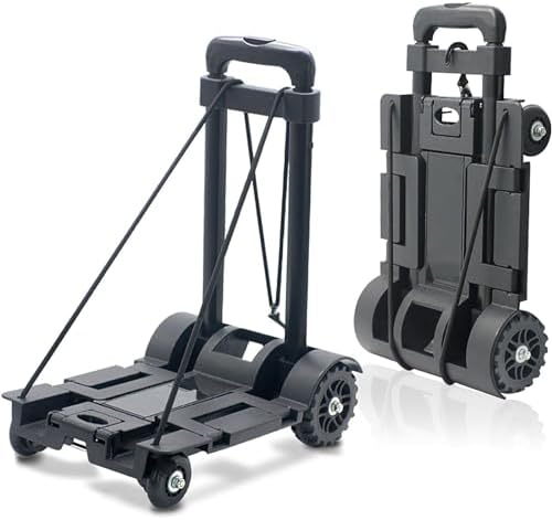 Folding Aluminum Alloy Rod Carts - Mini Push-Pull Luggage Trailer & Hand Trucks for Household &