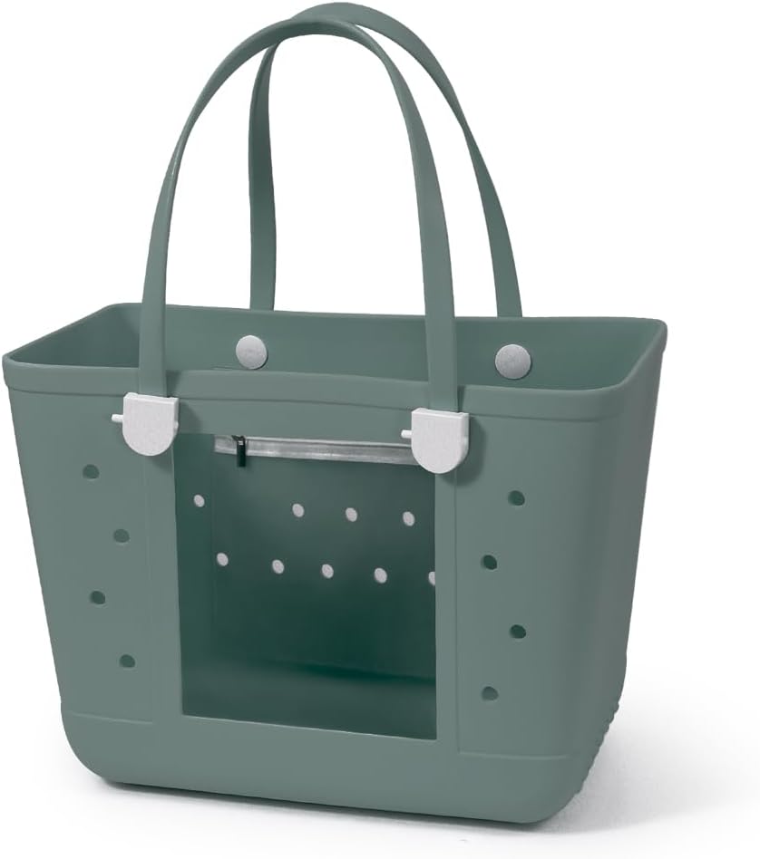 Rubber Beach Bags with Visual Window, Extra Large Waterproof Sandproof Rubber Tote Bag for Pool,Boat & Travel