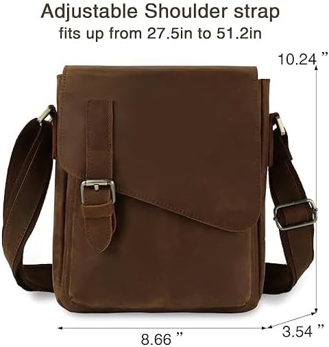 Jack&Chris Leather Messenger Bag for Men, Man Purse Crossbody Bags for Work Business