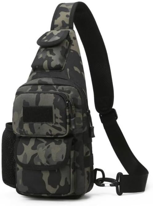 Sling Bag Crossbody Backpack for Men,Handiness Skiing Sling Bag, Lightweight Daypack for Hiking Travel (Black 2)