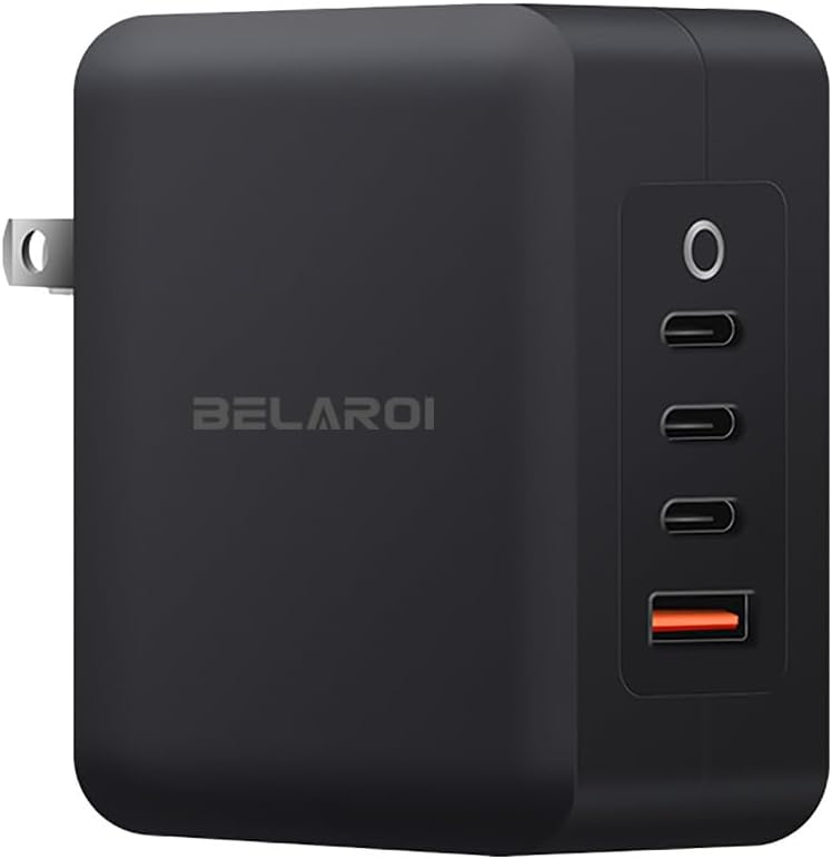 BELAROI 140W USB C Wall Charger Block, PD 3.1 4-Port GaN Charger, 140W Foldable Fast Charging Block, Small Size and Light Weight for iPhone, Galaxy, iPad and More (Black)
