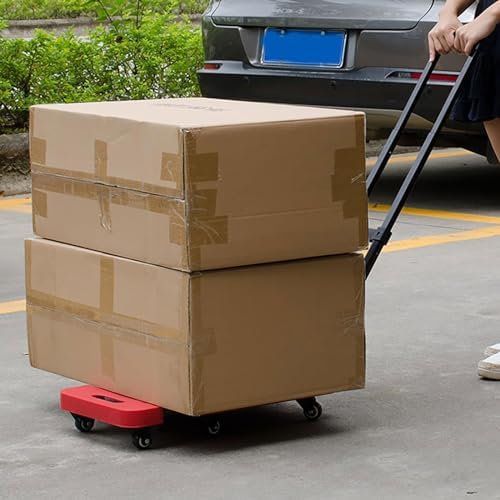 Portable Foldable Luggage Cart - Silent Hand-Pushed Flatbed Trailer for Easy Household Transport