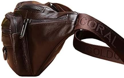 Hebetag Leather Fanny Pack Waist Bag for Men Women Outdoor Travel Walking Hiking Camping Phone Pouch Wallet Casual Daypack (Coffee)