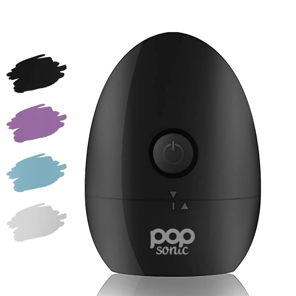 Pop Sonic Moon Shaver (Black) - Face & Body Shavers for Men & Women - 3 Floating Rotary Heads Face Shaver w/Removable Cap - Long Lasting Lithium-ion Battery Portable Electric Shaver & Leg Shaver