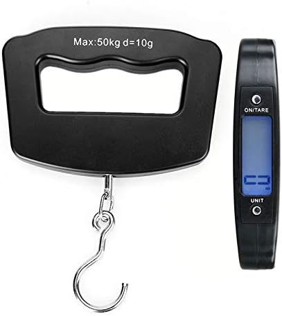 Meichoon Digital Luggage Scale 110lb /50kg, Portable Mini Electronic Scale with Fishing Hook Tare Function Backlit LCD Display for Home Farm Factory Hunting Outdoor C42