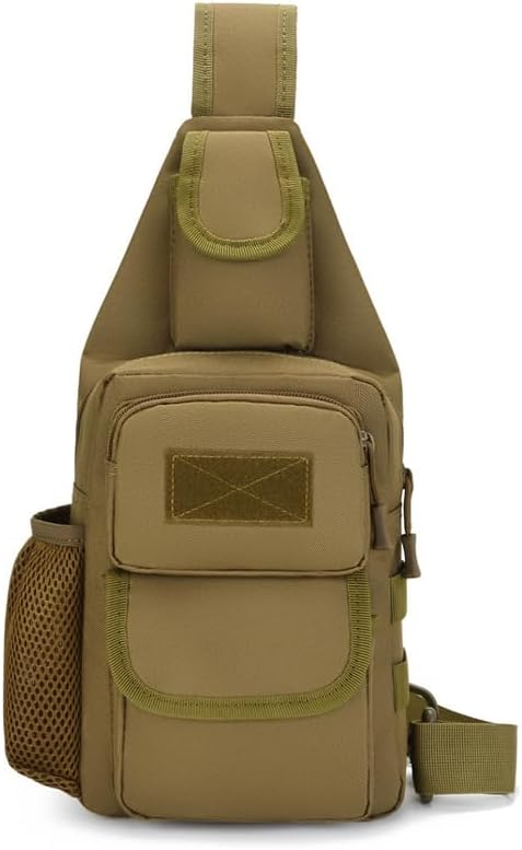 Sling Bag Crossbody Backpack for Men,Handiness Skiing Sling Bag, Lightweight Daypack for Hiking Travel (Brown)