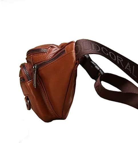 Hebetag Leather Fanny Pack Waist Bag for Men Women Outdoor Travel Walking Hiking Camping Phone Pouch Wallet Casual Daypack, Brown