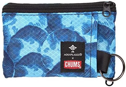 Chums Surfshorts Wallet - Lightweight Slim Wallet w/ RFID Blocking Card - Zippered, Minimalist Wallet w/Key Ring - Patterns