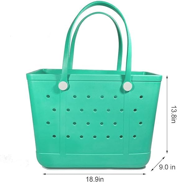 Tote Bag for Women - Large Rubber Beach Bag, Medium Waterproof Sandproof Travel Tote Bags for Beach Outdoor Sports