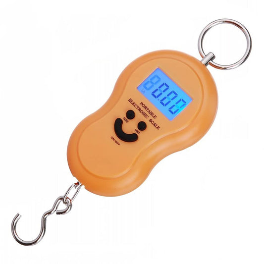 Electronic Fish Scale with Backlit LCD Display, Digital Portable Hanging Luggage Scale 110lb/50kg for Home and Outdoor, 2 AAA Batteries Included