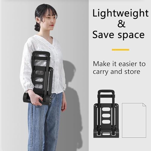Lightweight Foldable Hand Truck Dolly - Portable Trolley Cart for Office, Travel, Luggage - Compact Pull Cart for Easy Transport & Storage