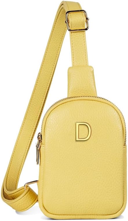 Flower Girl Gifts, Cute Initial Fanny Pack Sling Bag for 4 5 6 7 8 Year Old Girls, Gifts for Preteen Teens, Handsfree Lightweight Travel Phone Purses, Personalized Gifts for Multi Occasion
