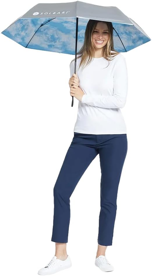 Solbari Compact Sun Protective Umbrella UPF 50+ UV Protection, Ultra-Light & Travel-Friendly, Reflective Sun Protection for Beach, Picnics, & Outdoor Festivals