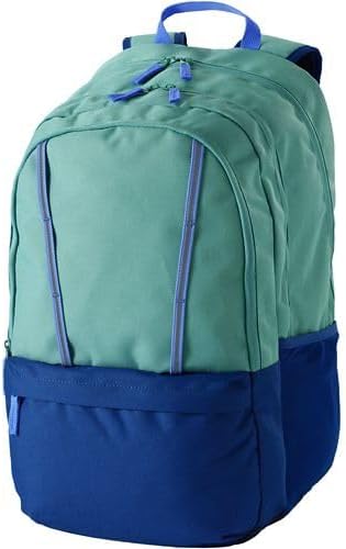 Lands' End Kids' ClassMate Backpack Teal Shadow/blue Colorblock Large