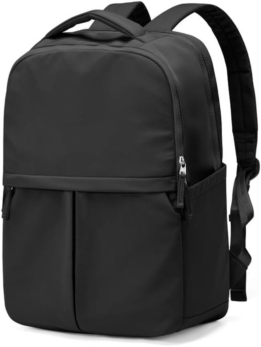 Black Laptop Backpack for Women Large Travel Backpack for Men Gym Work Teacher Backpack with Laptop Compartment Casual Daypack Backpacks