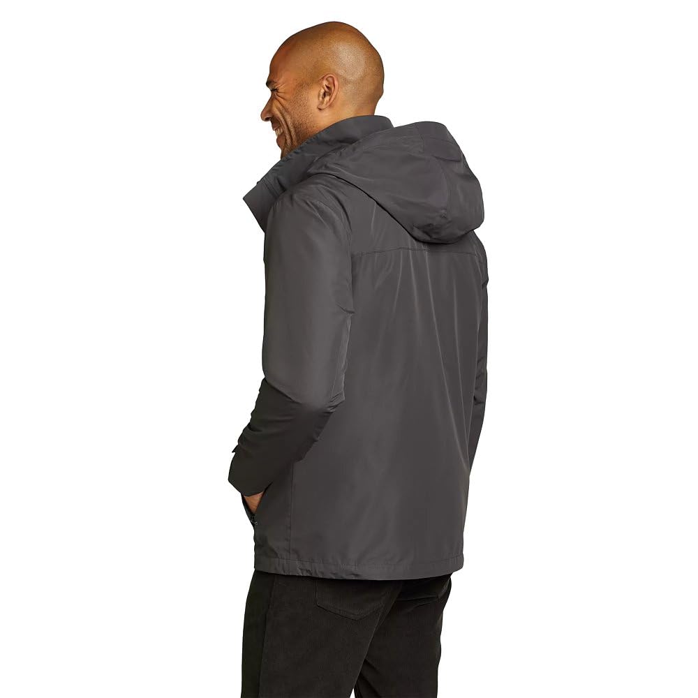 Eddie Bauer Men's Rainfoil Packable Jacket, Dark Smoke Recycled, Medium