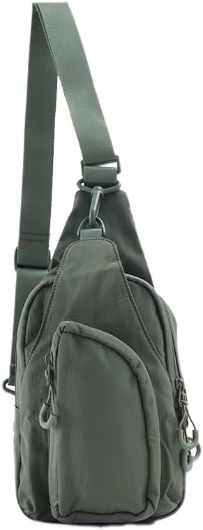 VAKAER Sling Bag for Women, Small Crossbody Bags with Adjustable Strap,Lightweight Casual Daypack Backpacks for Travel Hiking (Dark Green)