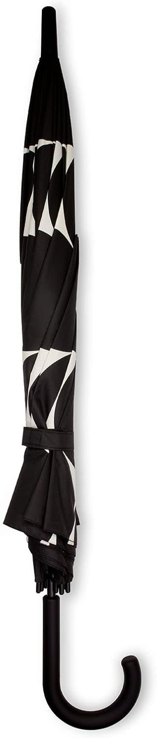 kate spade new york Bubble Umbrella in Cute Black Pattern for Adults, Use for Rain or Sun, Large Size, Joy Dot