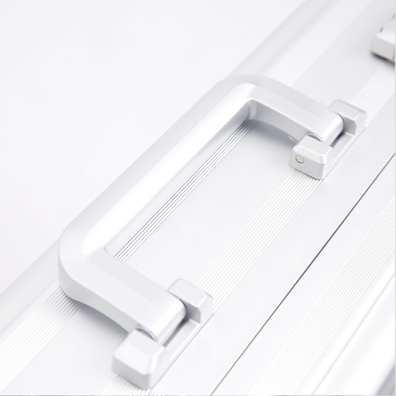 Small Metal Briefcase 16.5X12.6X4.5 Inch TSA Combination Lock Silver Aluminum Toolbox Cash Case 14 Inch Notebook Briefcase with Sponge