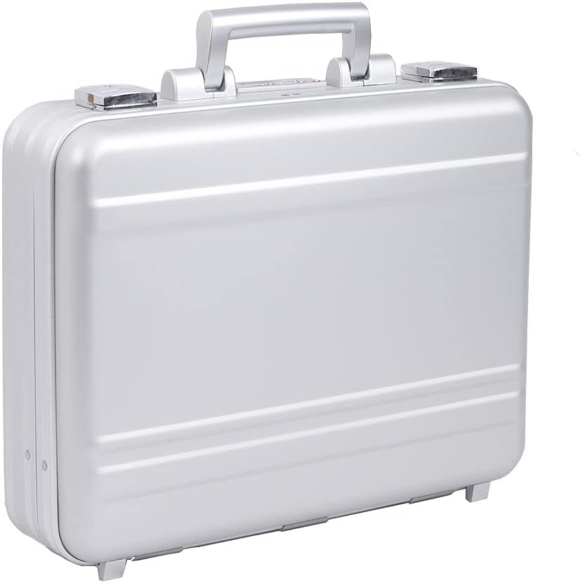 Metal Combination TSA Lock Briefcase Aluminum Brief Case Metal Toolbox Cash Case 15.6 Inch Notebook