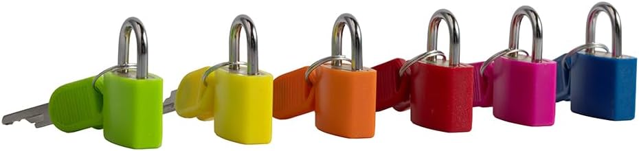 6PCS Suitcase Locks with Keys, Luggage Locks with Keys, Metal Luggage Padlocks, Mini Locker Lock (6 Colors)