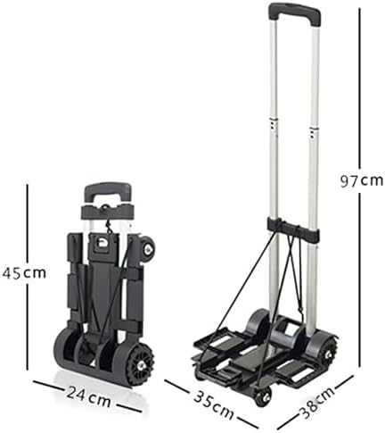 Folding Aluminum Alloy Rod Carts - Mini Push-Pull Luggage Trailer & Hand Trucks for Household &
