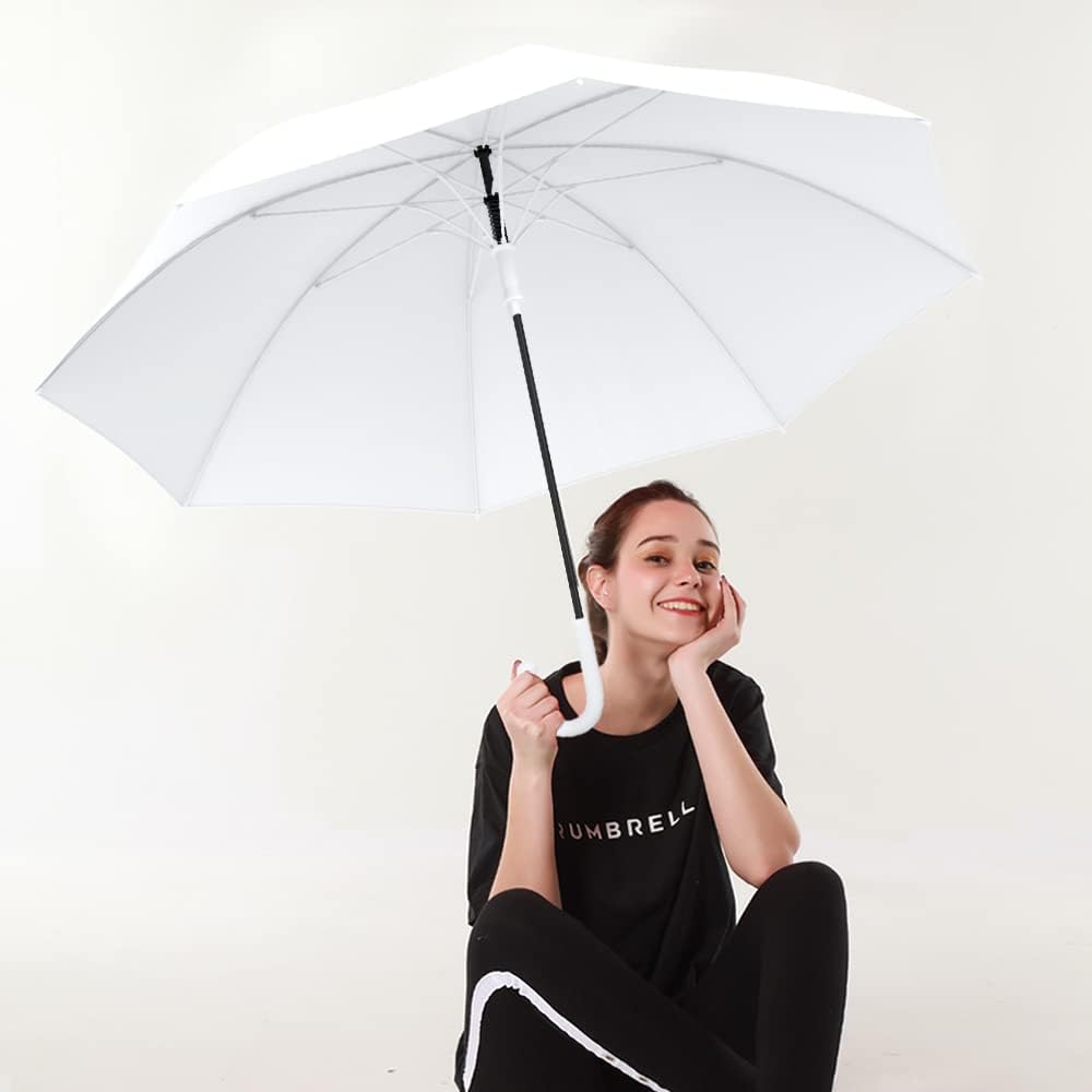 RUMBRELLA UV Stick Umbrella Auto Open UPF 50+ with J Hook Handle 51IN