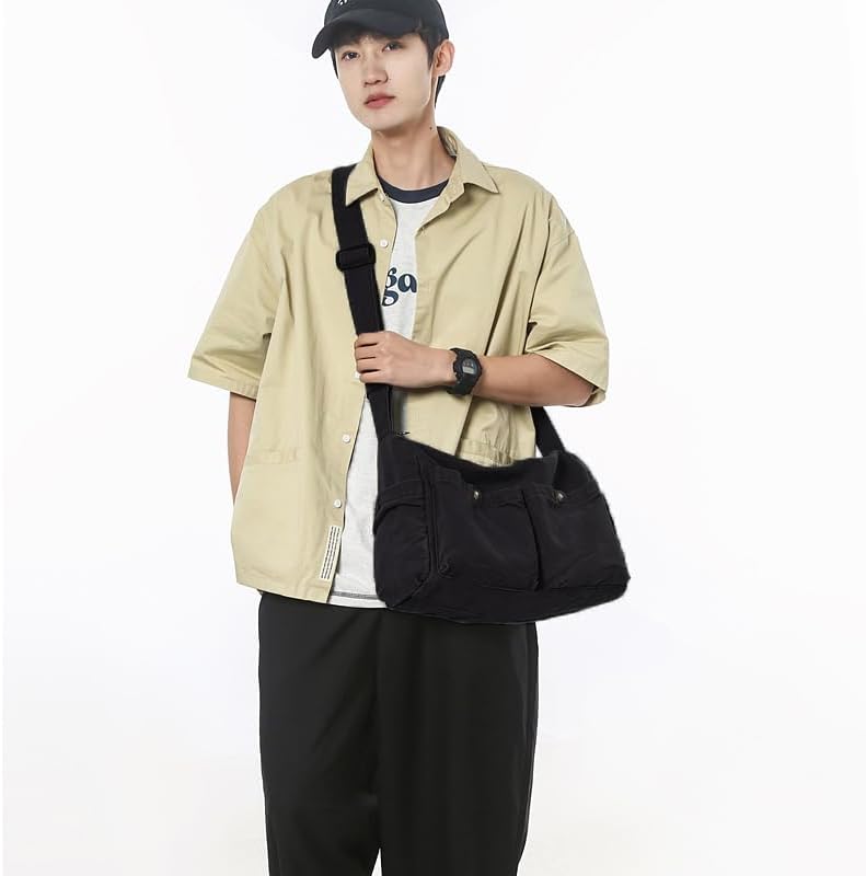 Canvas Messenger Bag Cute Crossbody Tote Bag Shoulder for Women Men for School Aesthetic Hobo with