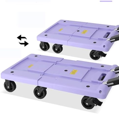 Portable Folding Grocery Trolley - Lightweight Household Moving Cart, Small Purple Shopping Trailer for Easy Transport, Compact Handling Truck, 1 Pc
