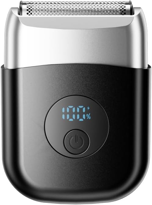 Electric Foil Shavers for Men, New Mini Electric Razor with 3 Floating Blades, LED Display, USB-C Fast Rechargeable, Travel Portable Beard Trimmer for Men, Gifts for Dad Him (Black)
