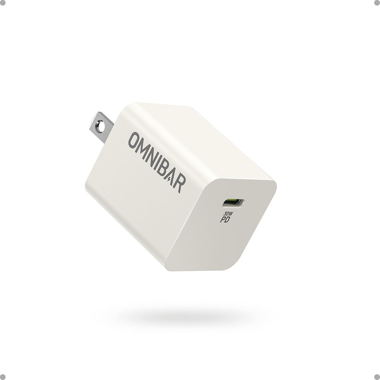 30W USB C Charger Block, GaN Type C Wall Charger, PD3.0 PPS USB-C Power Adapter, Compact Type C Charger Fast Charging for iPhone 17/16/15, Samsung Galaxy S25/S24/S23, Pixel 10/9/8, White
