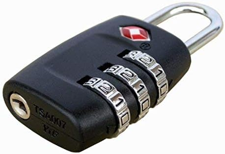 TSA Approved Luggage Lock,3 Digit Small Combination Padlock for Travel Suitcase (Black)