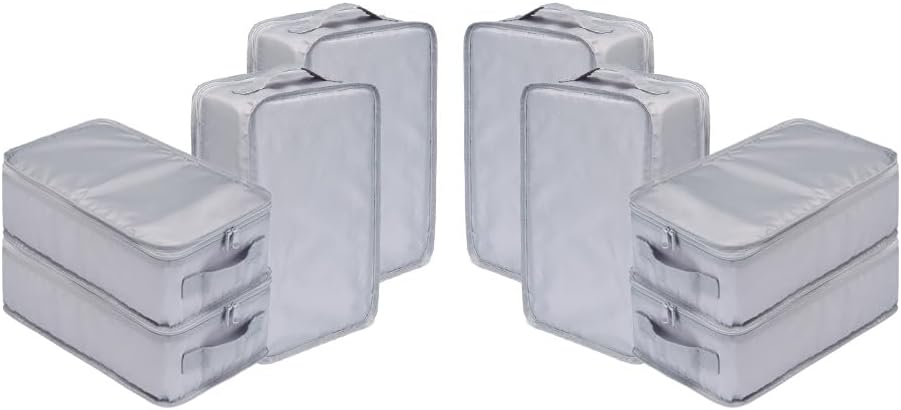 Travel Shoe Bags, Foldable Waterproof Shoe Pouches Organizer-Double Layer (8 Grey Shoe Bags)