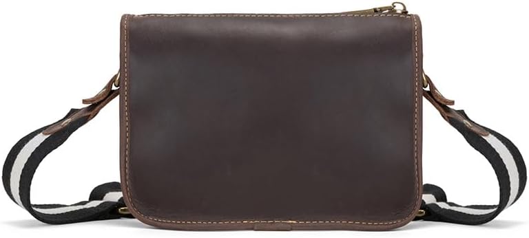 Genuine Leather Vintage Shoulder Bag Crossbody Small Messenger Bag for Men Women Casual Daily Travel Use