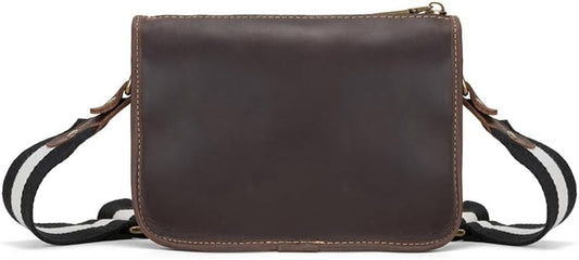 Genuine Leather Vintage Shoulder Bag Crossbody Small Messenger Bag for Men Women Casual Daily Travel Use