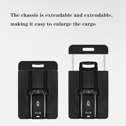 Foldable Portable Luggage Trailer - Silent Handling Small Cart, Hand-Pushed Flatbed Truck for