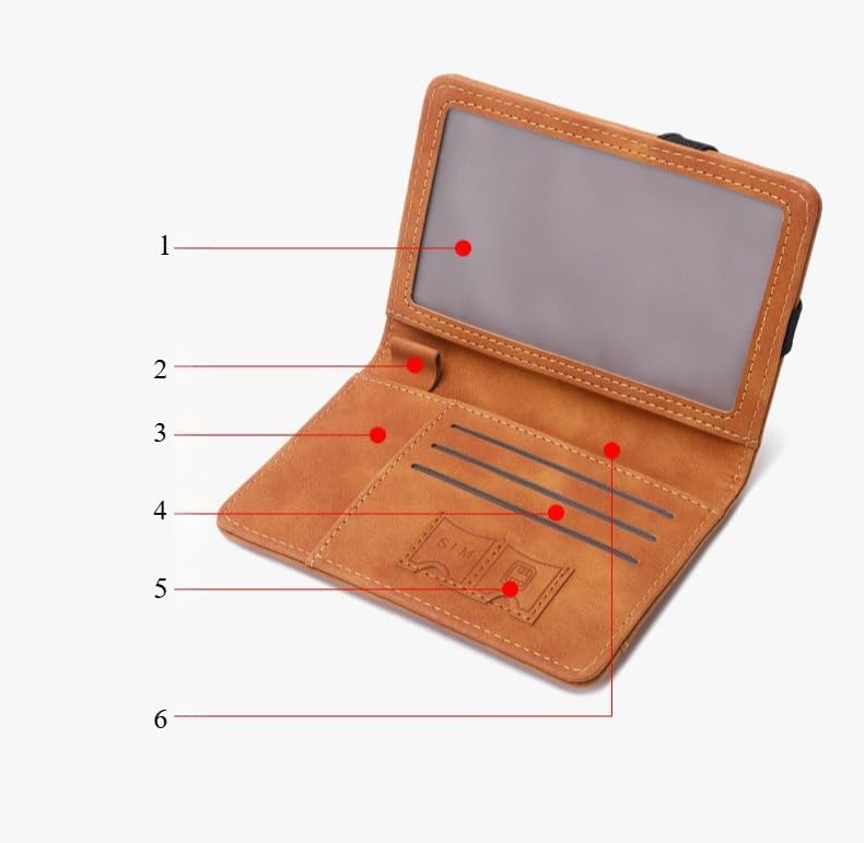 Unisex genuine leather wallet RFID shielding travel passport holder with card slots and pen holder (Brown)