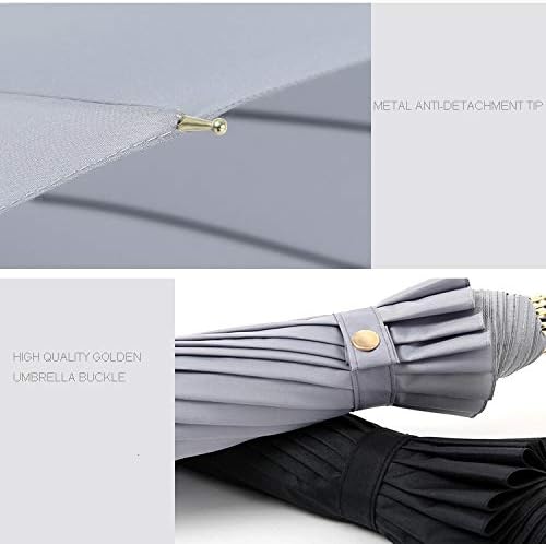 ThreeH Bamboo Stick Umbrella Auto Open Solid Color Fashionable and Simple 190T 16 Ribs,KS08 Pink