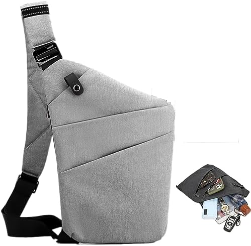 Anti Theft Crossbody Bags for Women, 2025 New Anti-Theft Travel Bag, Shoulder Bag Anti-theft Design for Travel, Sport (Gray - Left Shoulder)